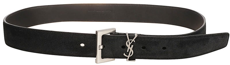 Saint Laurent Smooth Calfskin Belt Zwart