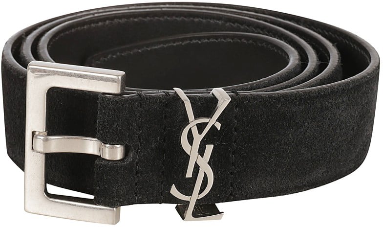Saint Laurent Smooth Calfskin Belt Zwart