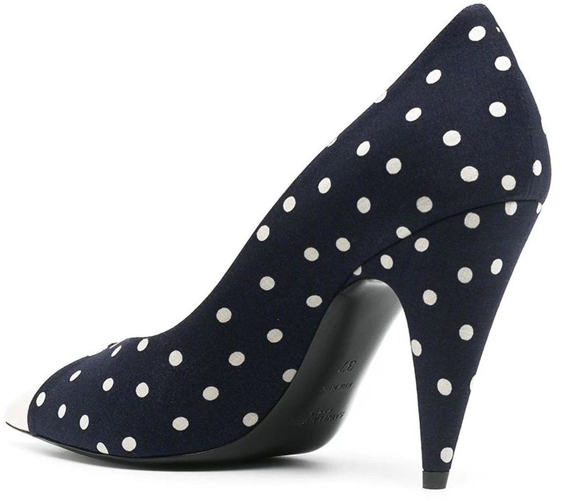Saint Laurent Saint Laurent Lola Polka Dot-Print Pumps Blauw