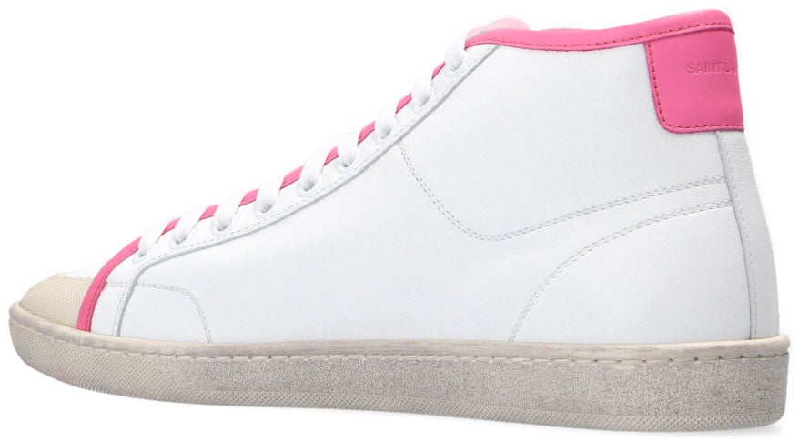 Saint Laurent Sl/39 Logo Mid-top Sneakers Wit