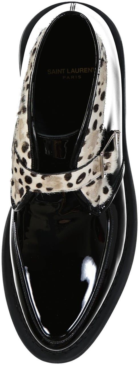 Saint Laurent Saint Laurent Leather And Fur Boots Zwart
