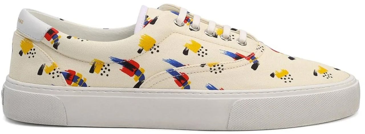 Saint Laurent Saint Laurent Printed Canvas Sneakers Wit