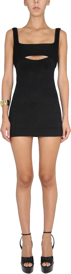 Saint Laurent Short Viscose Dress Neutraal