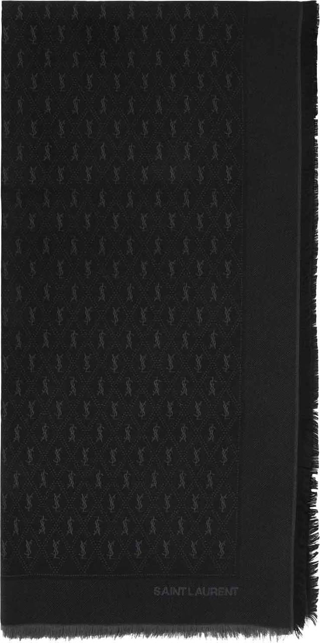 Saint Laurent Jacquard Monogram Scarf Divers
