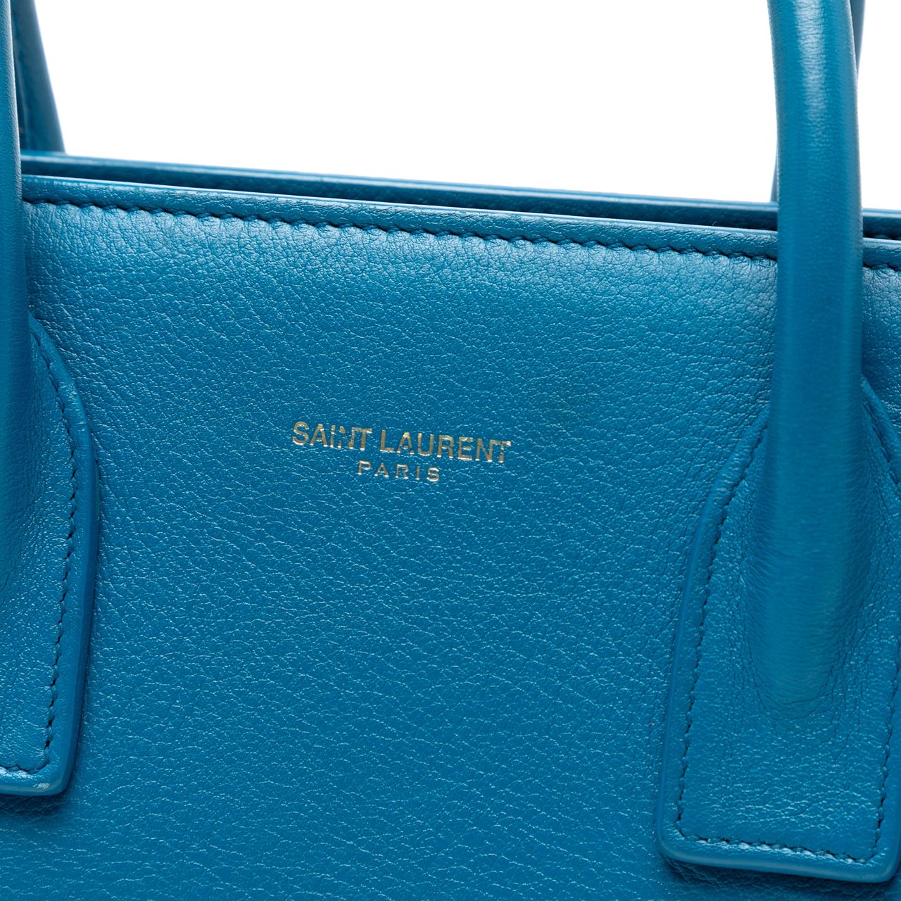 Saint Laurent Baby Leather Sac De Jour Satchel Blauw