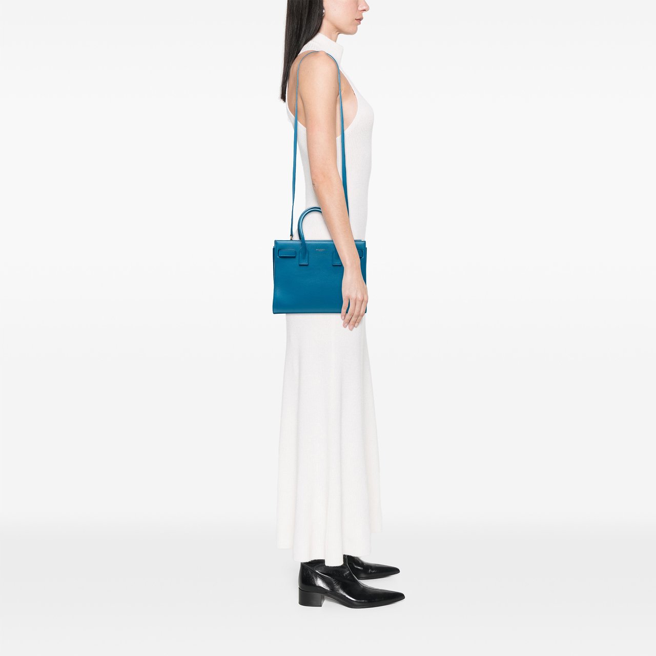 Saint Laurent Baby Leather Sac De Jour Satchel Blauw