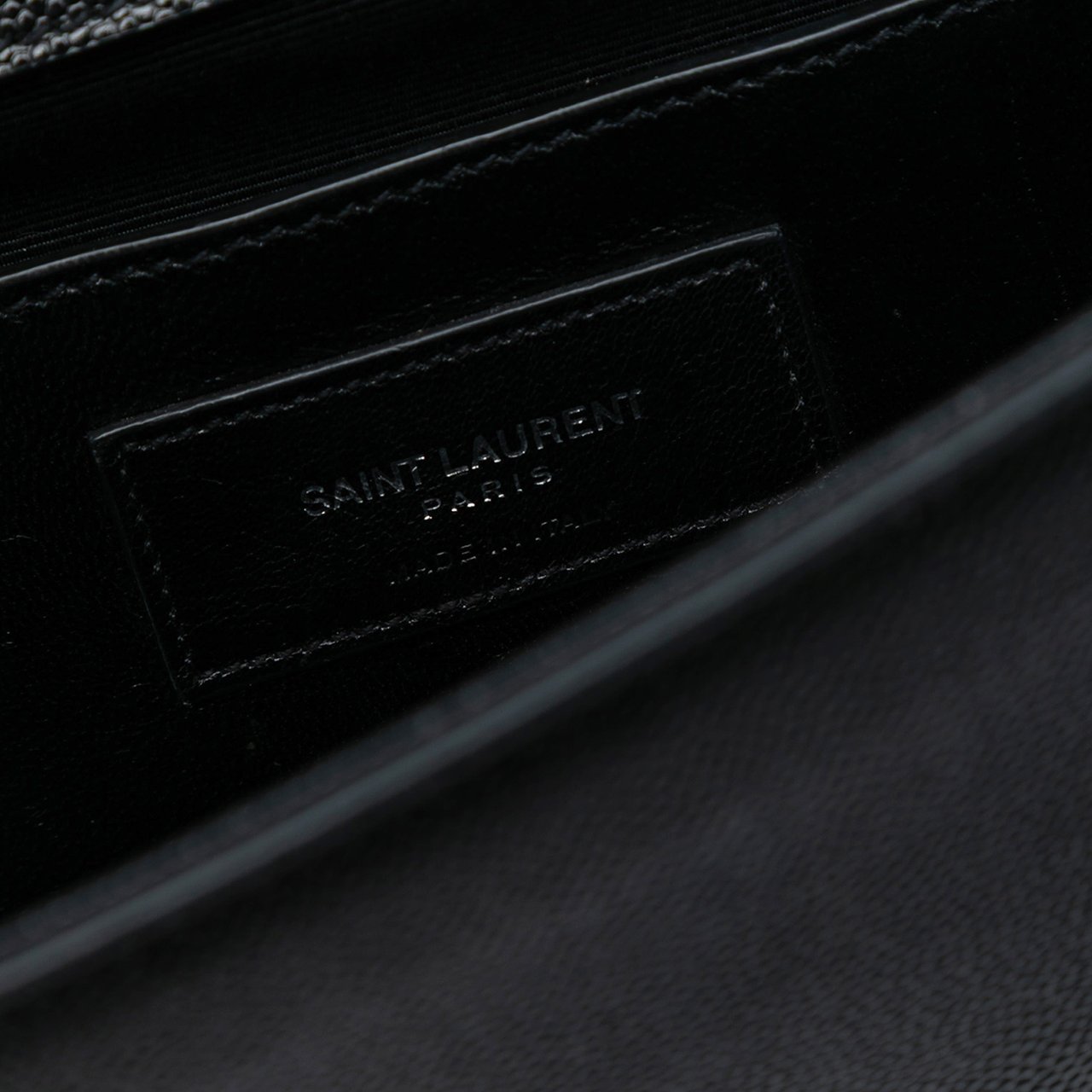 Saint Laurent Grain De Poudre Studded Monogram Kate Clutch Zwart