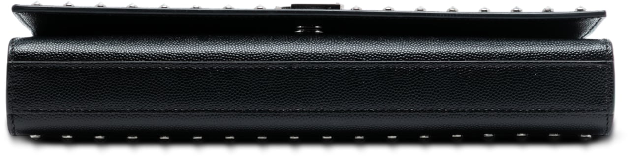 Saint Laurent Grain De Poudre Studded Monogram Kate Clutch Zwart