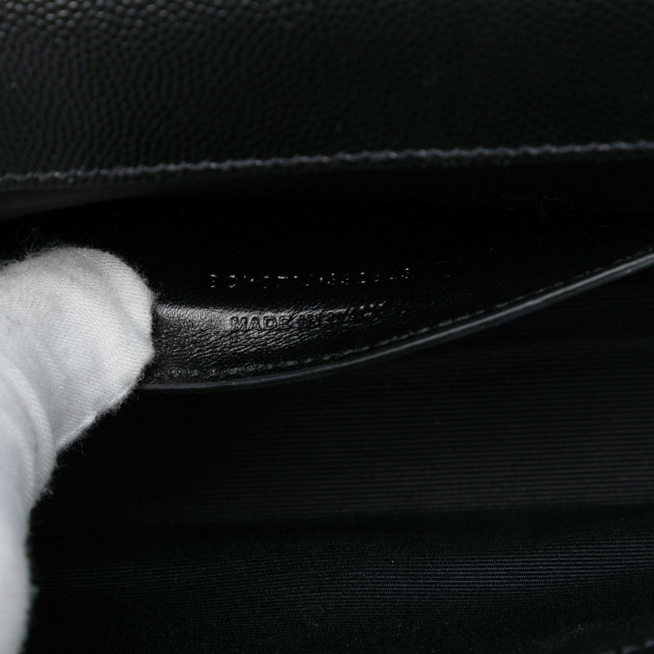 Saint Laurent Grain De Poudre Studded Monogram Kate Clutch Zwart