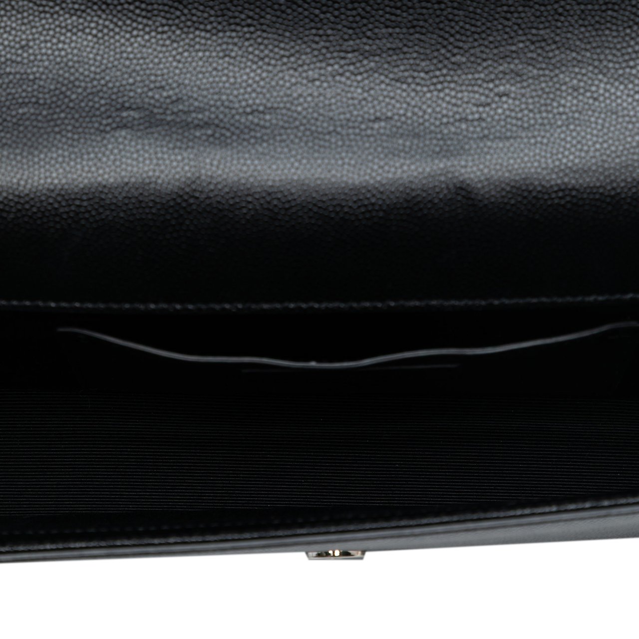 Saint Laurent Grain De Poudre Studded Monogram Kate Clutch Zwart