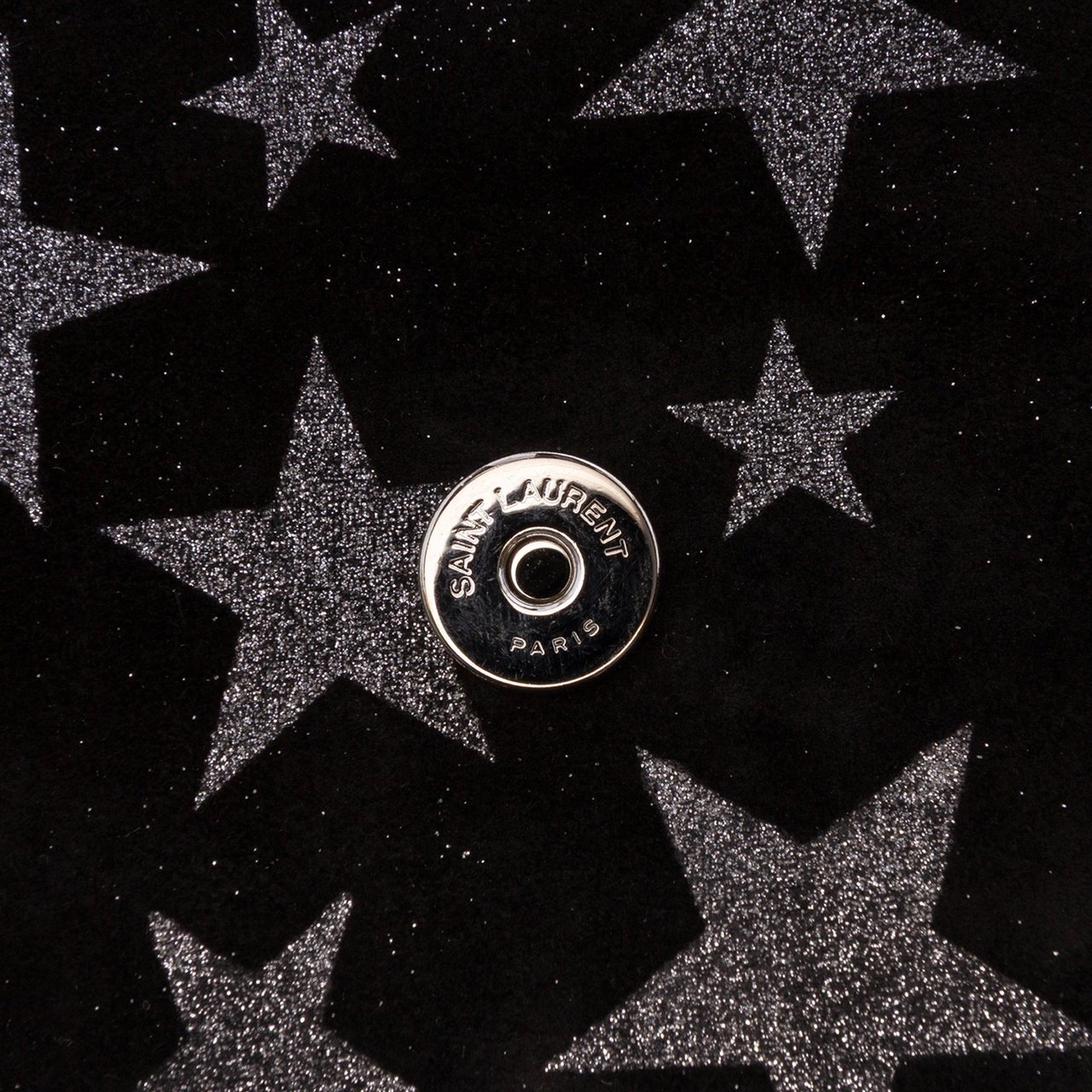 Saint Laurent Suede Monogram Star Kate Tassel Wallet on Chain Zwart