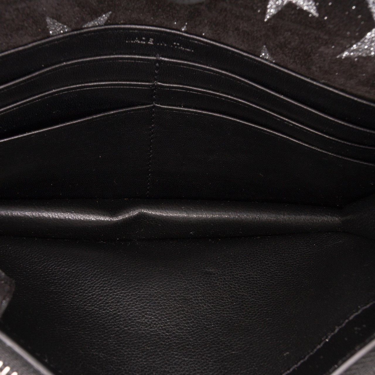 Saint Laurent Suede Monogram Star Kate Tassel Wallet on Chain Zwart