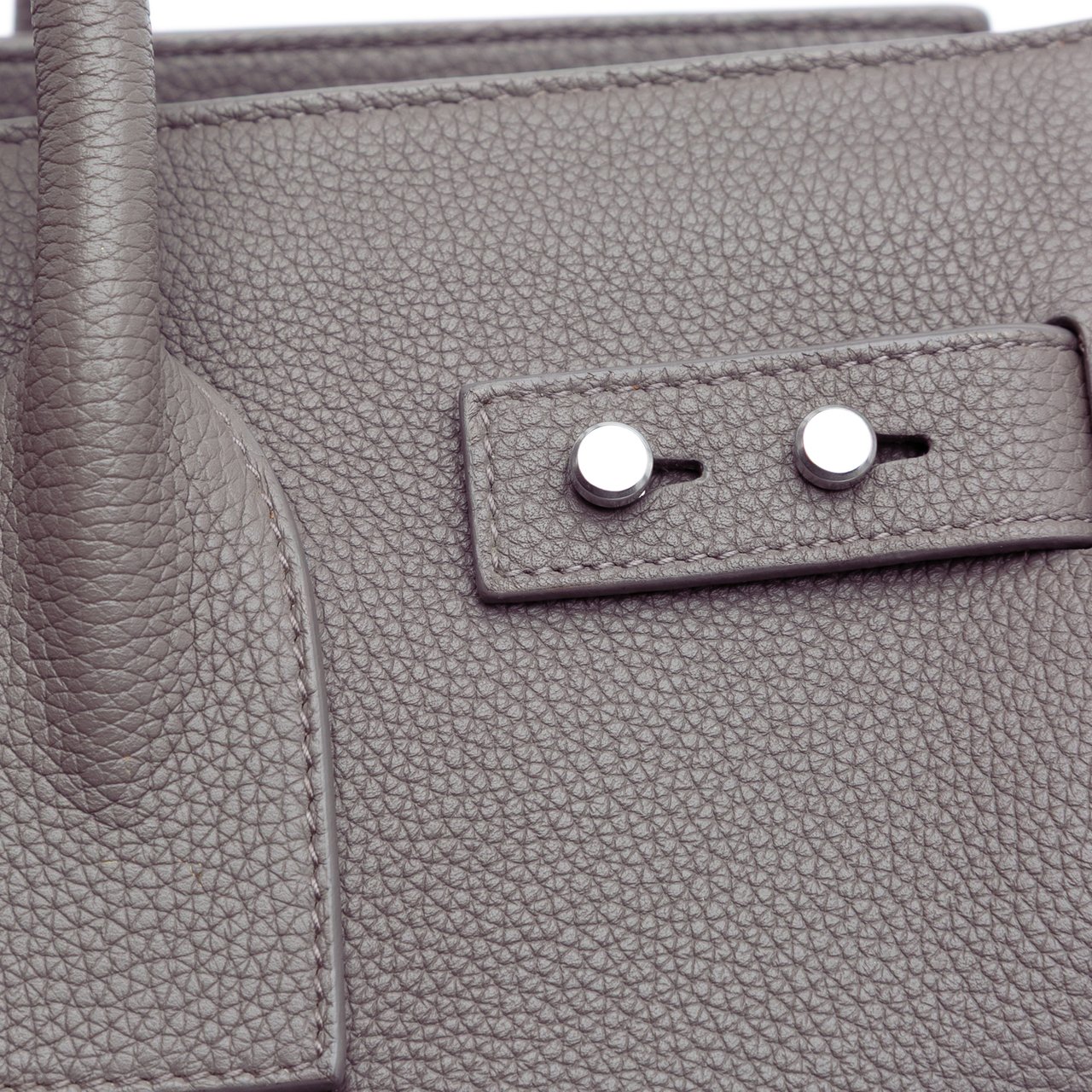Saint Laurent Small Grained Calfskin Supple Sac De Jour Satchel Grijs