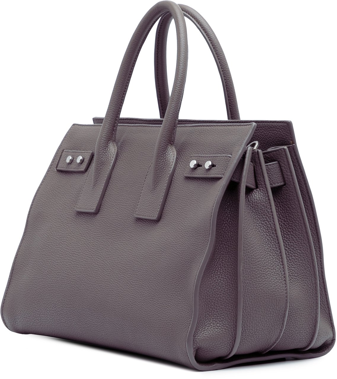 Saint Laurent Small Grained Calfskin Supple Sac De Jour Satchel Grijs