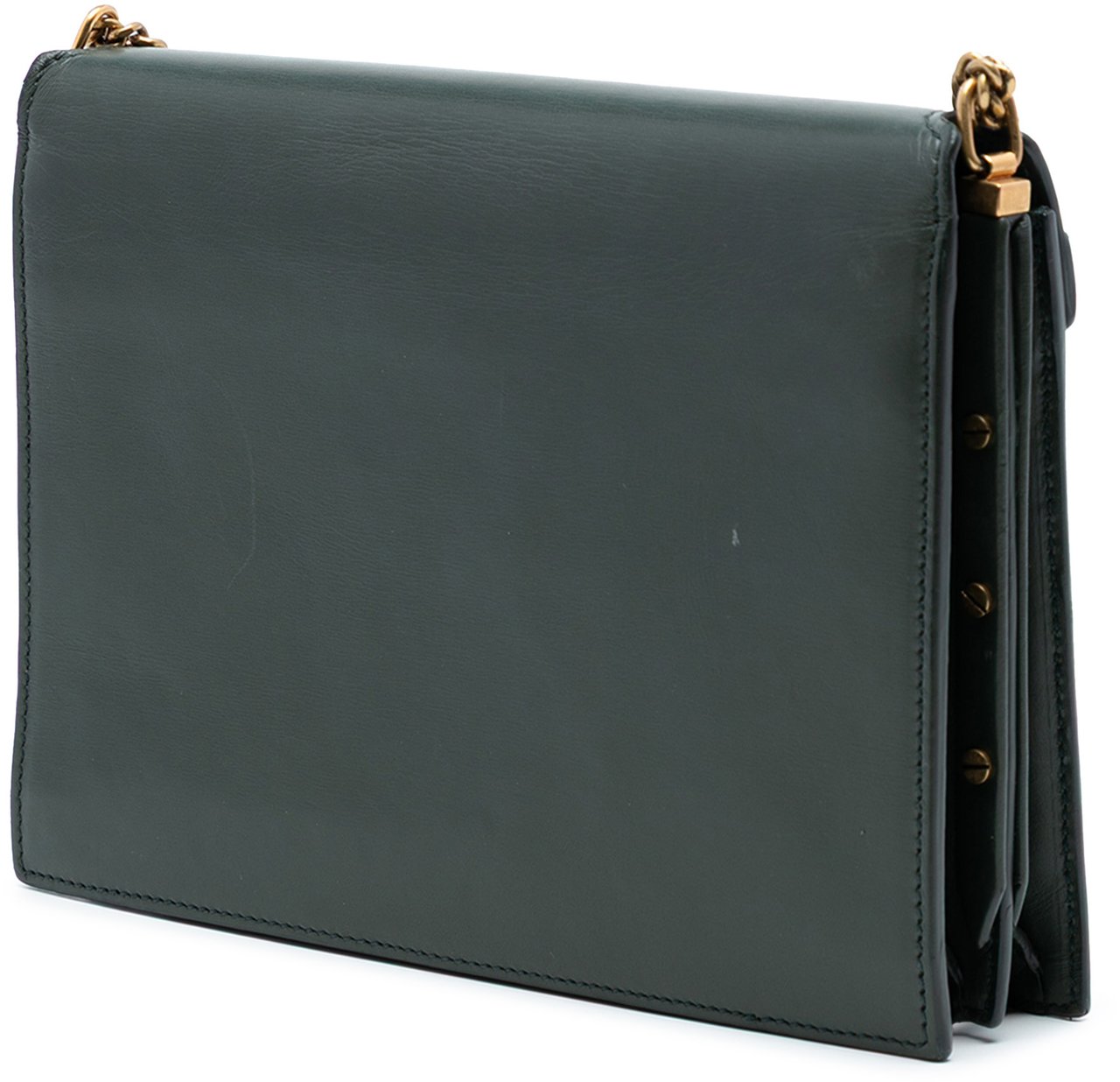 Saint Laurent Smooth Calfskin Monogram Cassandra Clasp Bag Groen