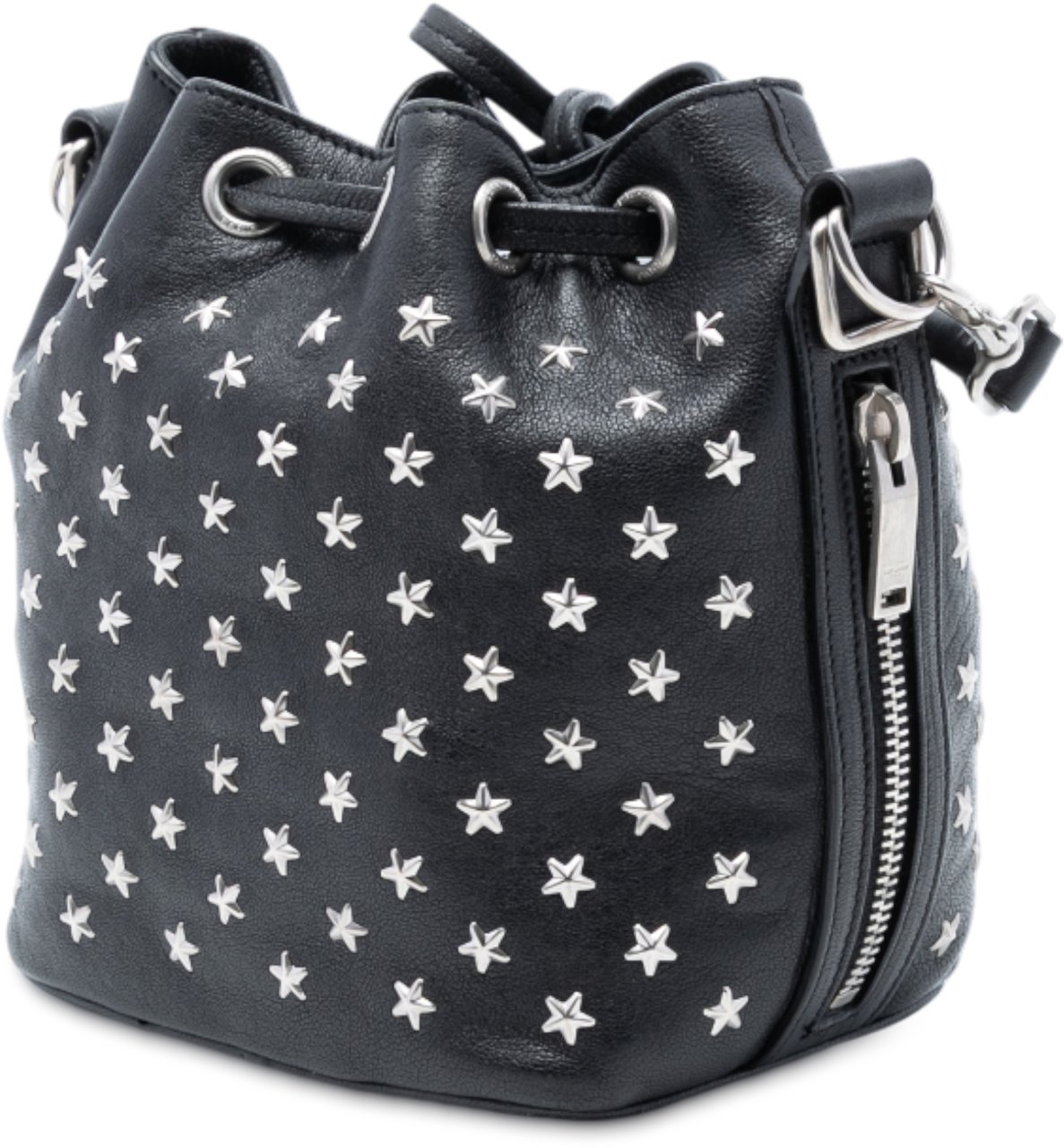 Saint Laurent Small Star Studded Calfskin Emmanuelle Bucket Bag Zwart