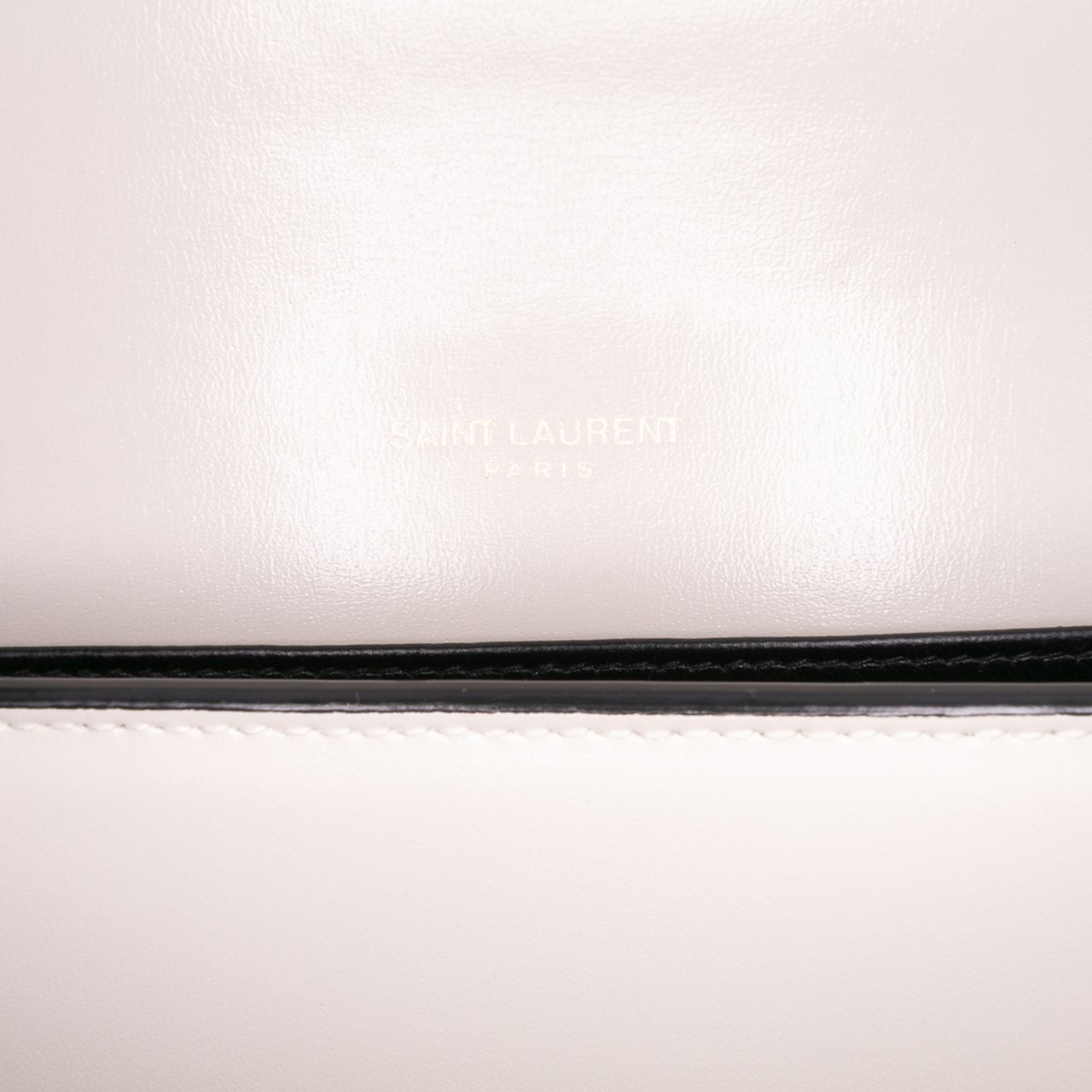 Saint Laurent Bicolor Calfskin Uptown Chain Wallet Zwart