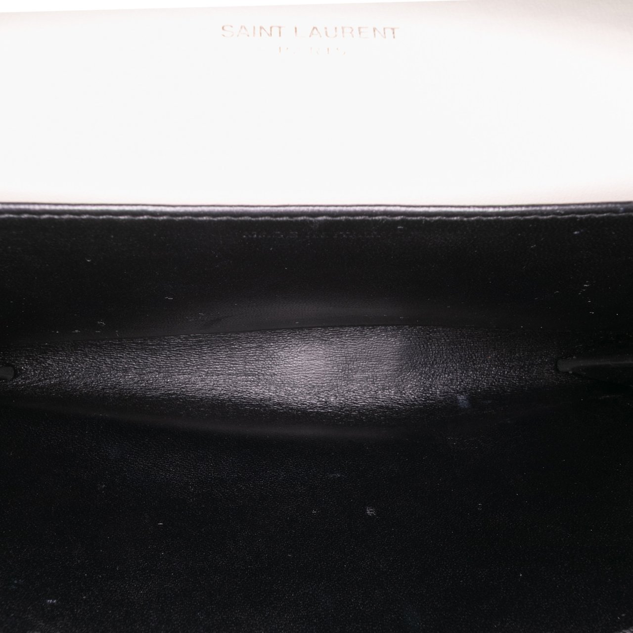 Saint Laurent Bicolor Calfskin Uptown Chain Wallet Zwart