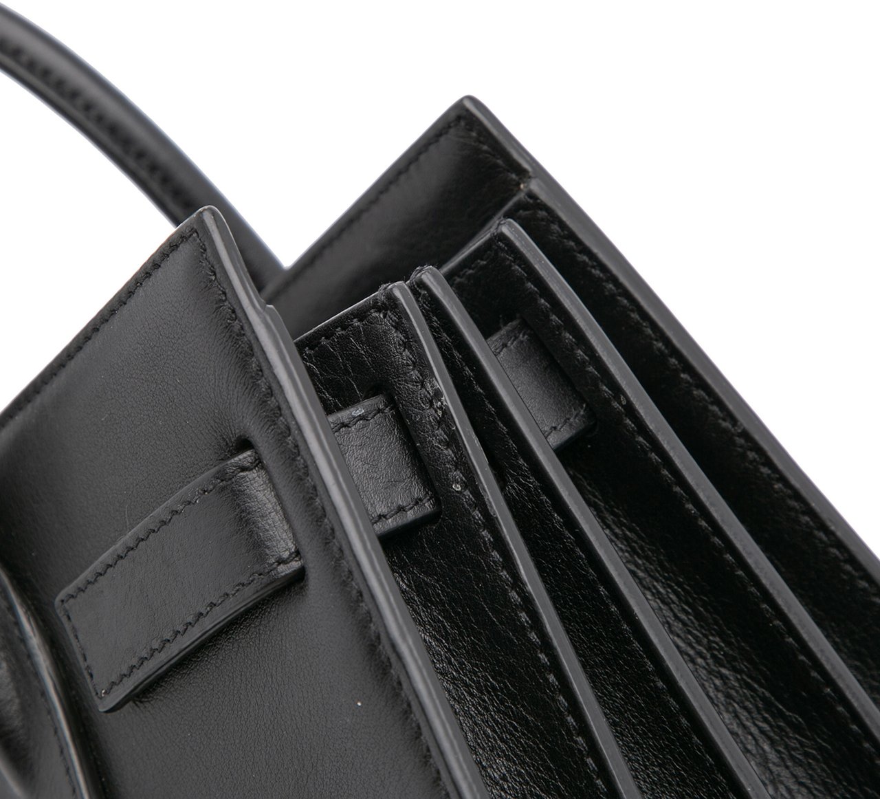 Saint Laurent Baby Leather Patch Embellished Sac De Jour Satchel Zwart