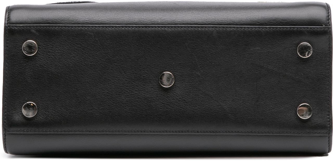 Saint Laurent Baby Leather Patch Embellished Sac De Jour Satchel Zwart