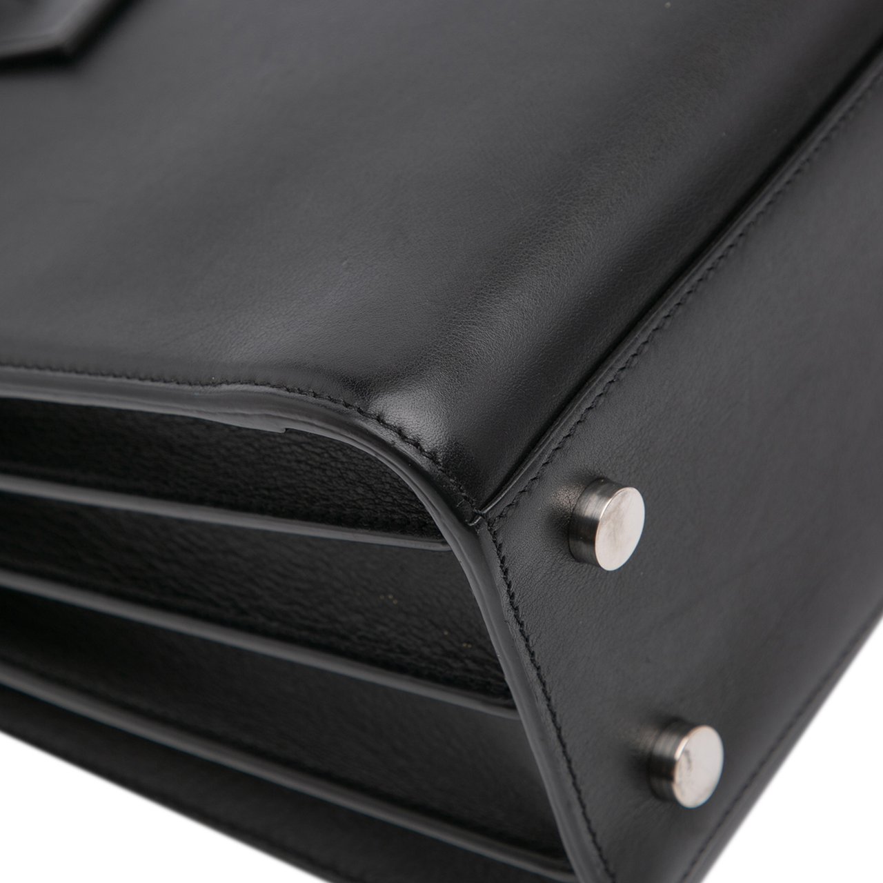 Saint Laurent Baby Leather Patch Embellished Sac De Jour Satchel Zwart