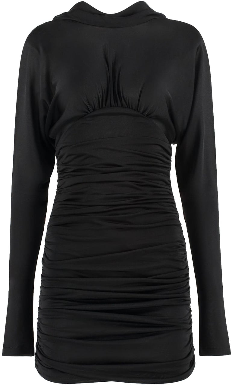Saint Laurent Saint Laurent Cowl Back Mini Dress Zwart