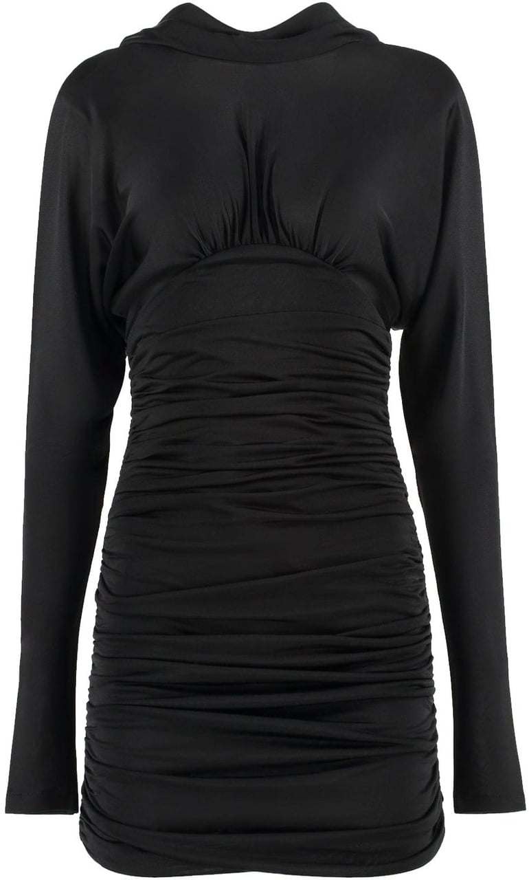 Saint Laurent Saint Laurent Cowl Back Mini Dress Zwart