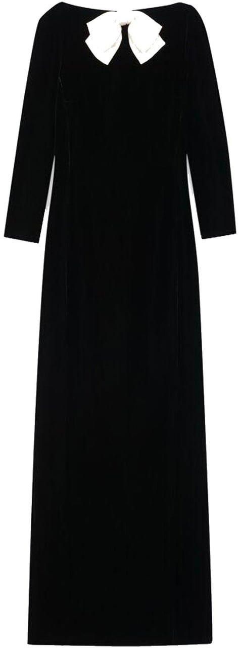 Saint Laurent Saint Laurent Velvet Long Dress Zwart