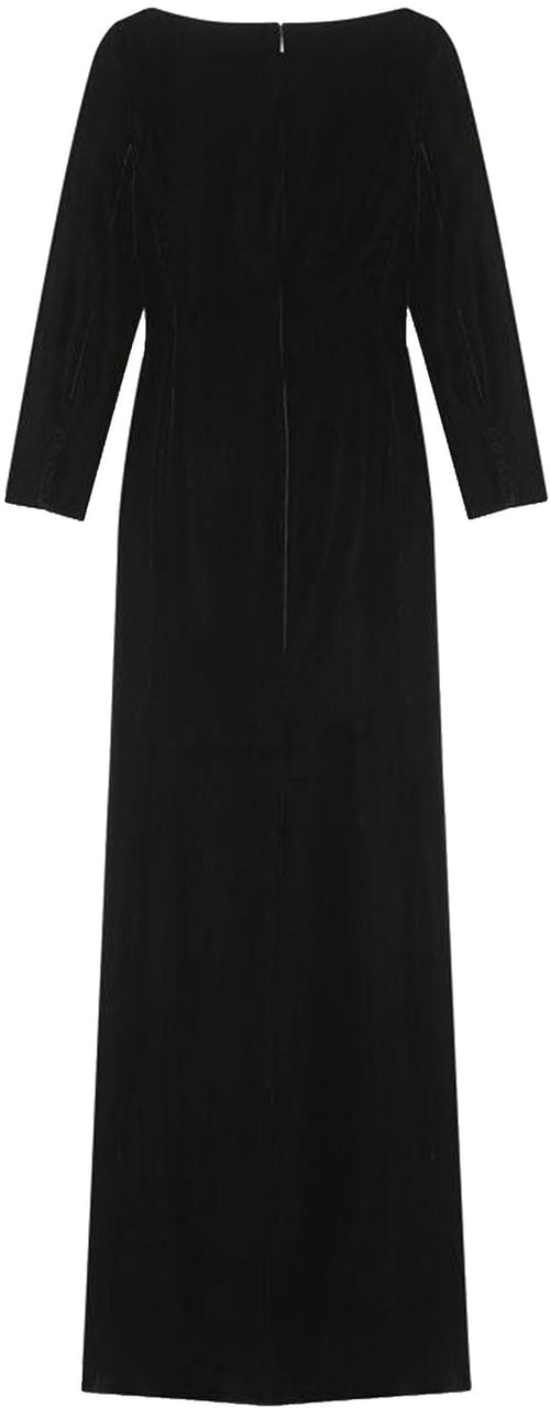 Saint Laurent Saint Laurent Velvet Long Dress Zwart
