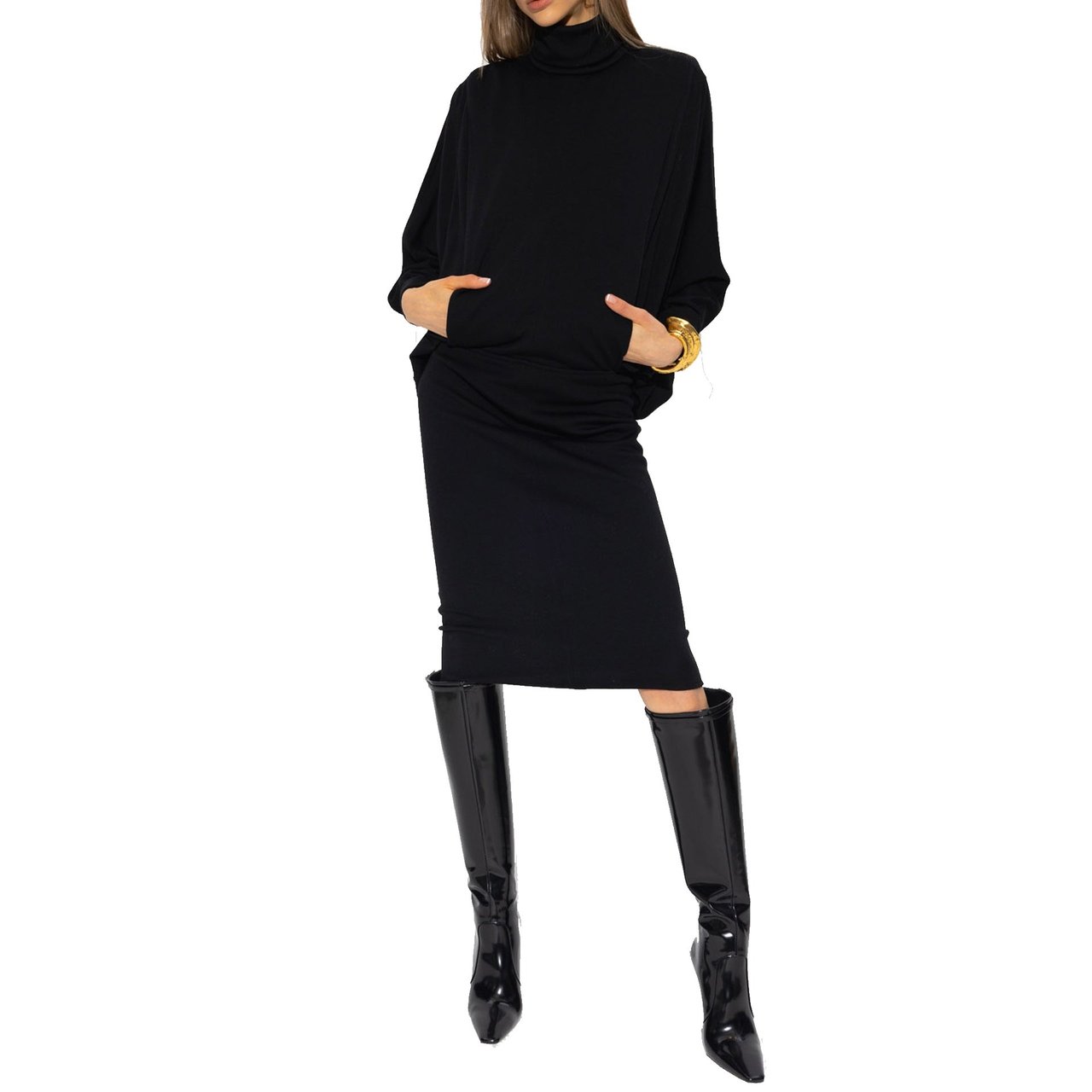 Saint Laurent SAINT LAURENT Wool Dress Zwart