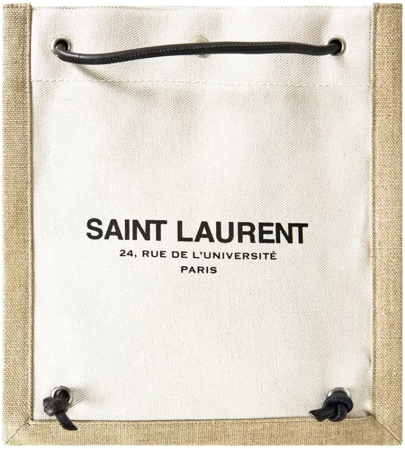 Saint Laurent Universite Logo Flat Crossbody Bag Wit