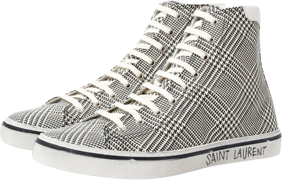Saint Laurent Malibu Signature Logo Mid-top Sneakers Wit