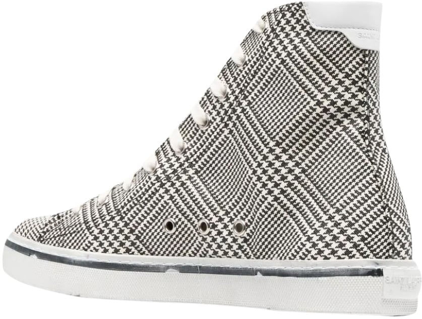 Saint Laurent Malibu Signature Logo Mid-top Sneakers Wit