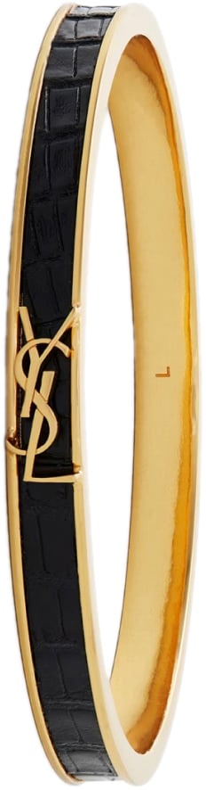 Saint Laurent Opyum Cassandre Logo Bracelet Zwart