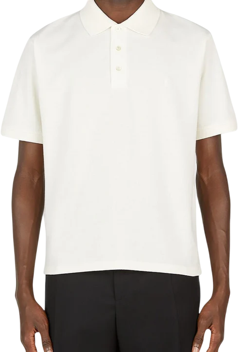 Saint Laurent Polo Cassandre Bianca Wit