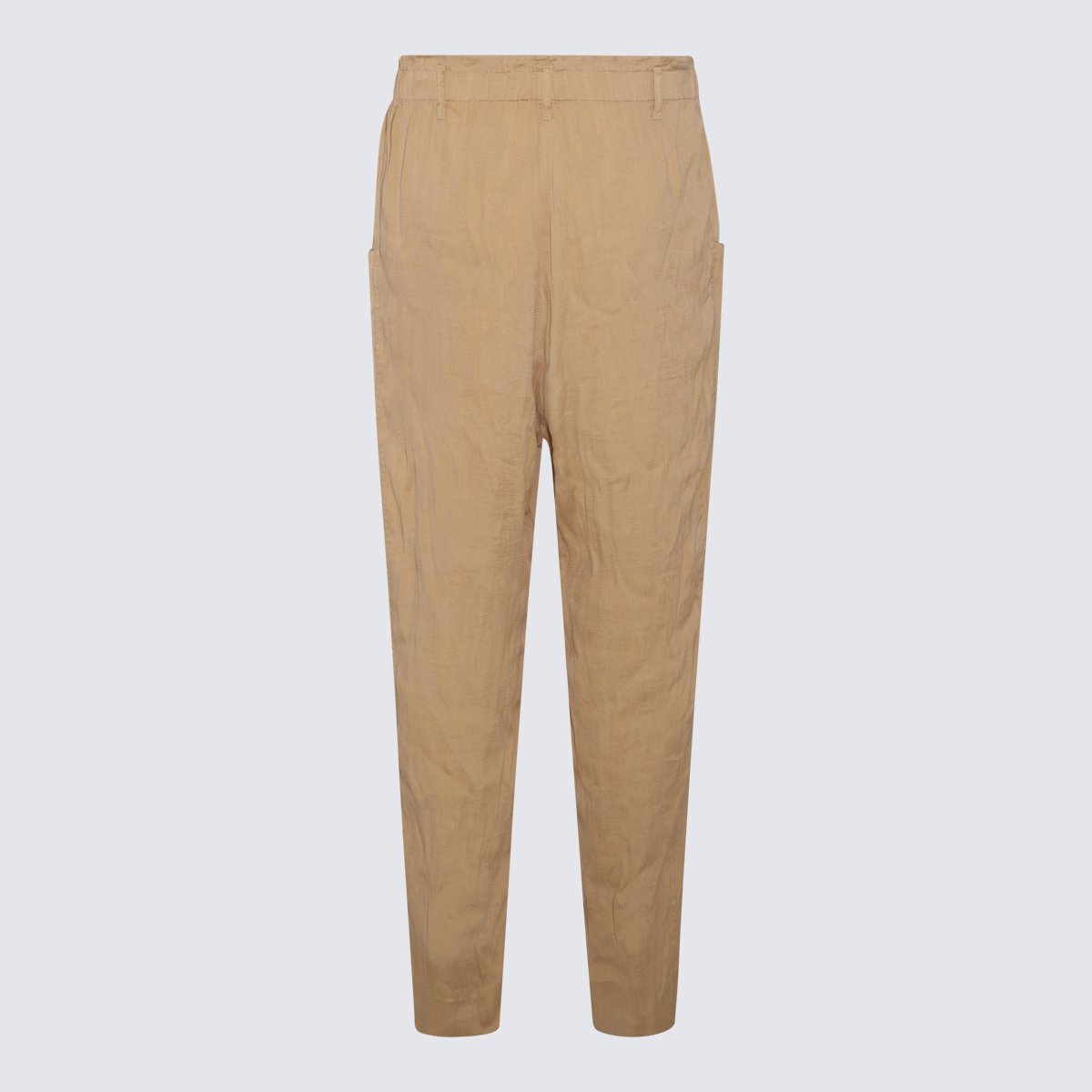 Saint Laurent Slim-Fit Trousers With Minimal Detailing And Side Pockets Bruin
