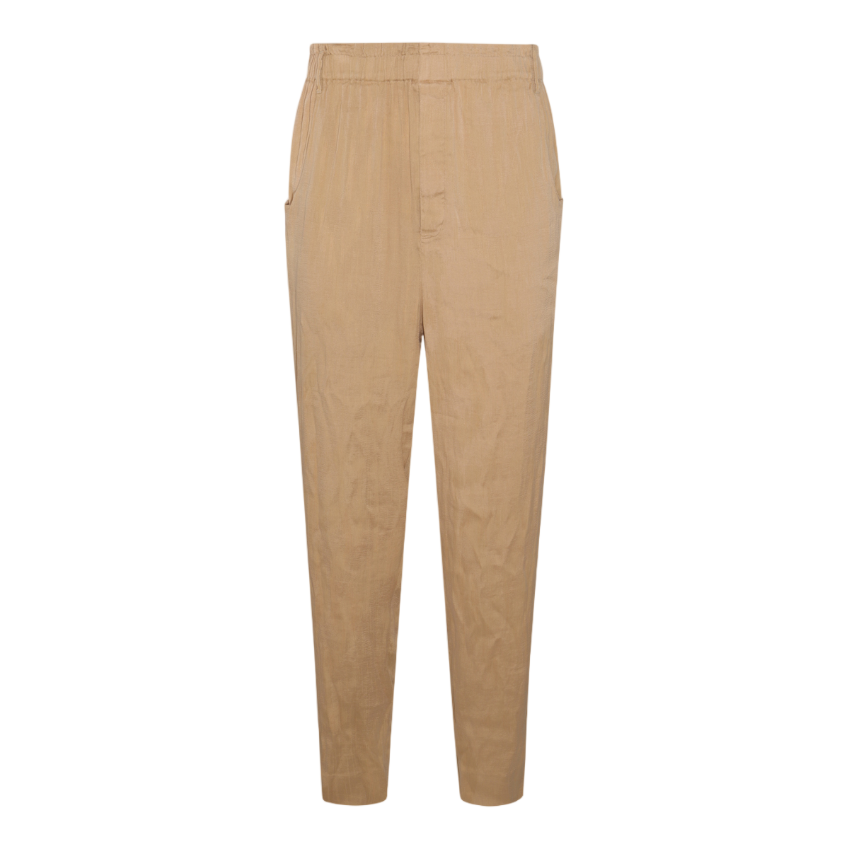 Saint Laurent Slim-Fit Trousers With Minimal Detailing And Side Pockets Bruin