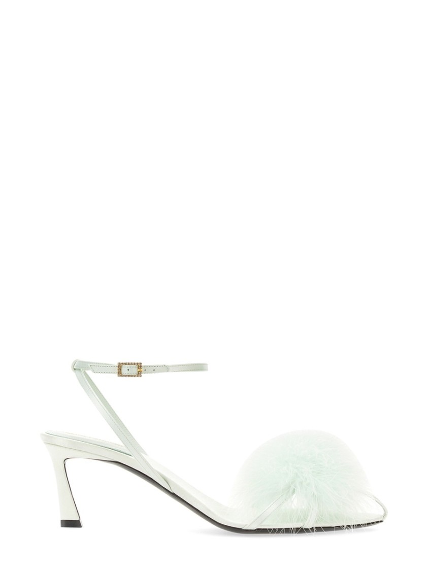 Saint Laurent Mule Mae In Satin Crepe Wit