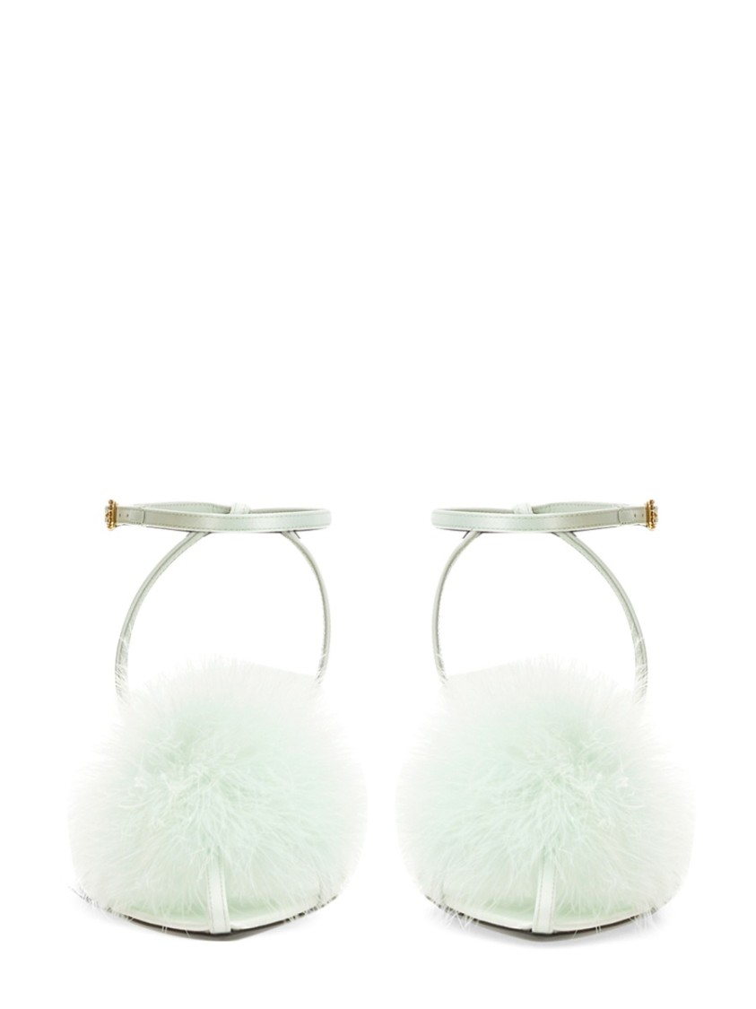 Saint Laurent Mule Mae In Satin Crepe Wit