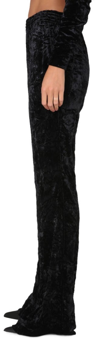 Saint Laurent Relaxed Wide-Leg Pants With Elastic Waistband Zwart