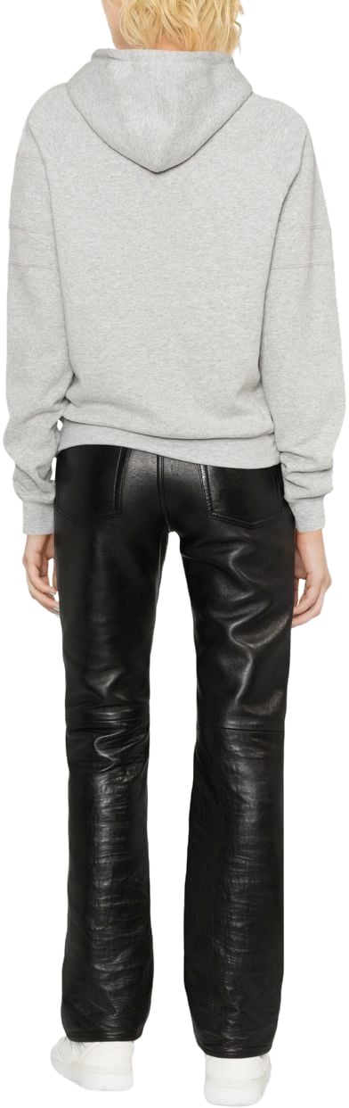 Saint Laurent Felpa in cotone con logo ricamato Grijs