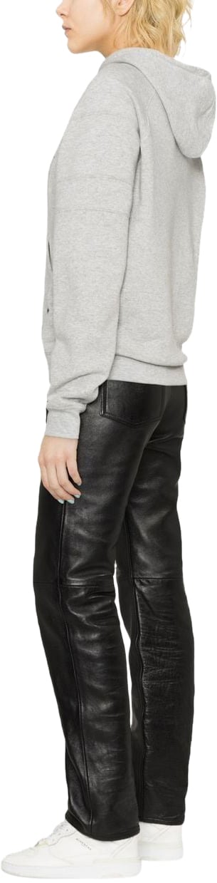 Saint Laurent Felpa in cotone con logo ricamato Grijs
