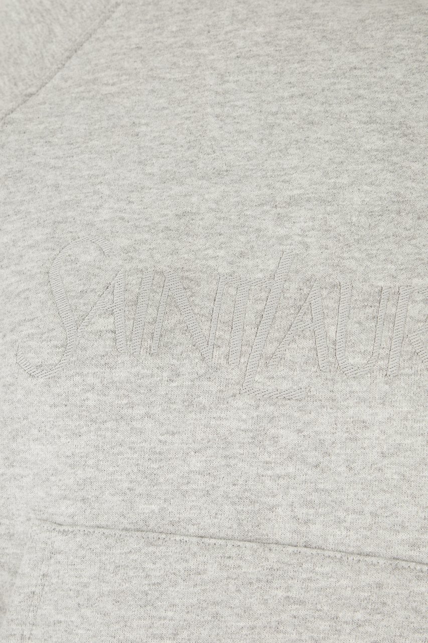 Saint Laurent Saint Laurent Melange grey cotton blend sweatshirt Grijs