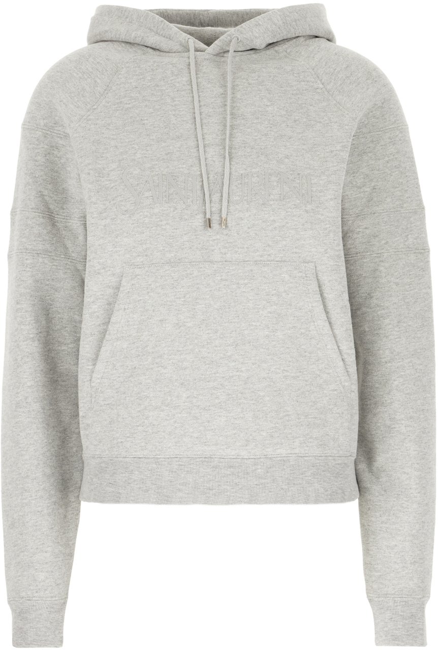 Saint Laurent Saint Laurent Melange grey cotton blend sweatshirt Grijs