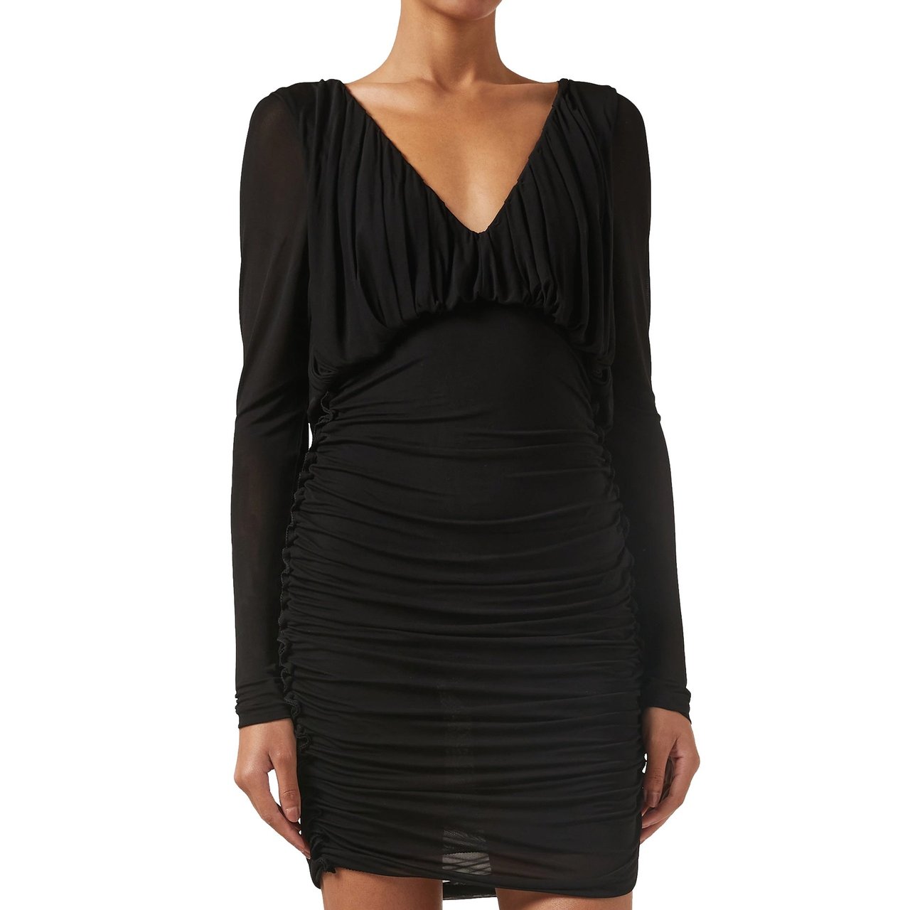 Saint Laurent Saint Laurent Mini Draped Dress Zwart