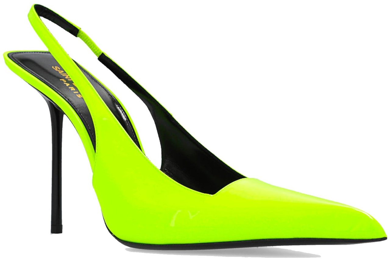 Saint Laurent Saint Laurent Kiss 105 Slingback Pumps Geel