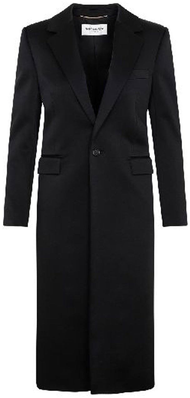 Saint Laurent Saint Laurent Satin Coat Zwart