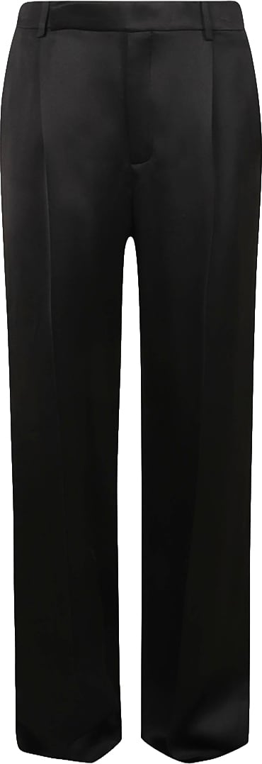 Saint Laurent Straight-Leg Trousers With Classic Waistband And Finish Zwart