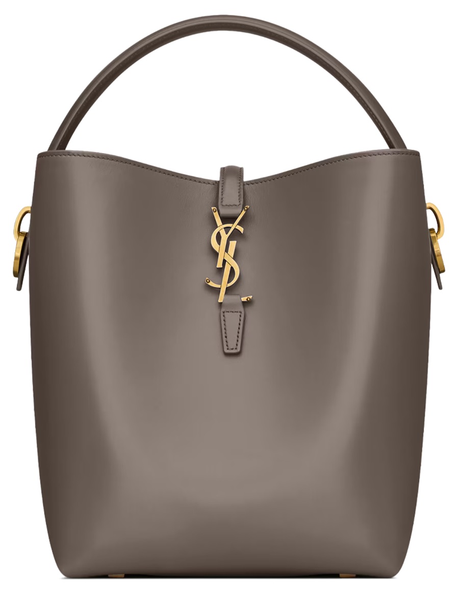 Saint Laurent Soft Taupe The 37 Calf Skin Handbag Grijs