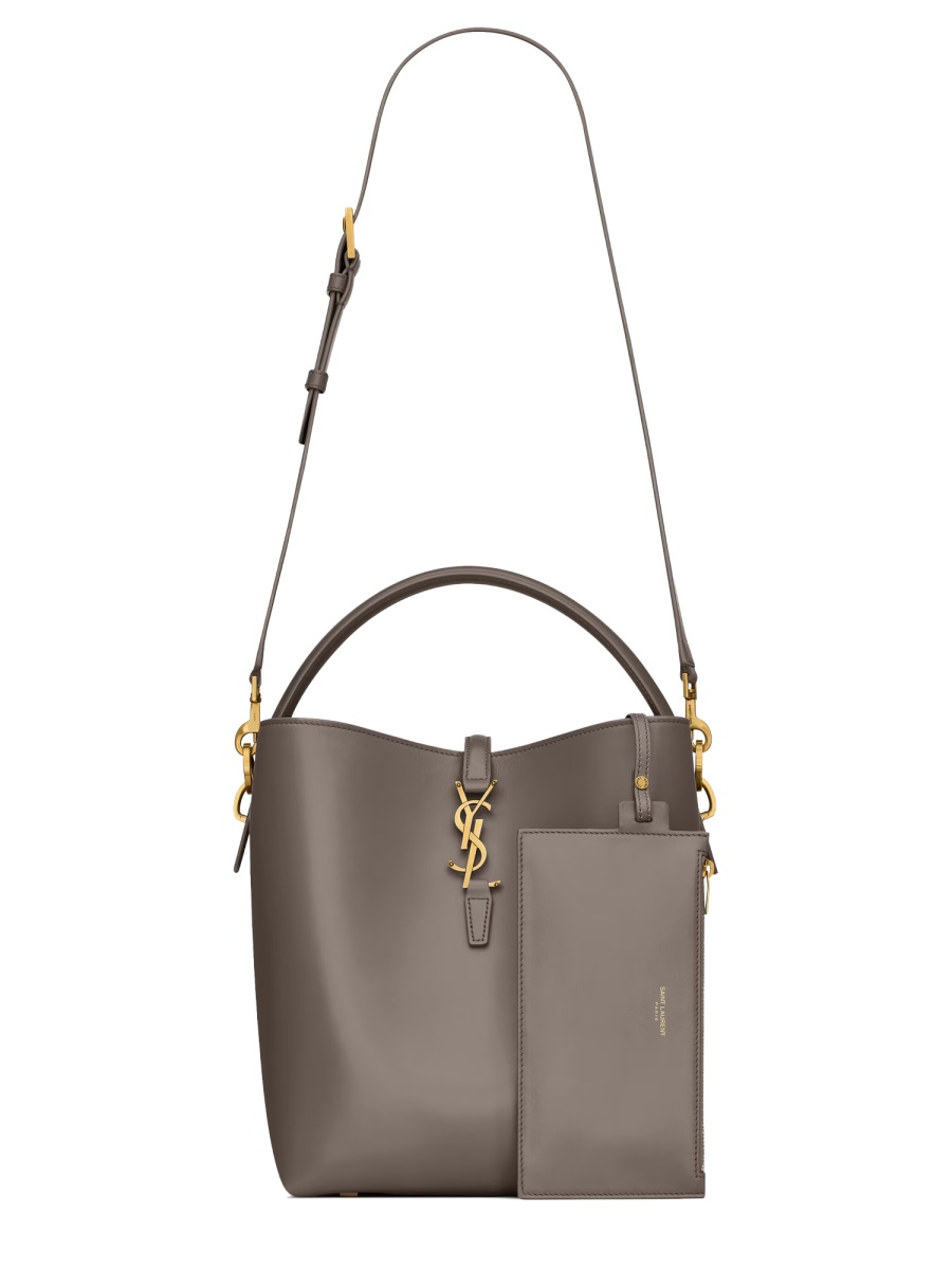 Saint Laurent Soft Taupe The 37 Calf Skin Handbag Grijs